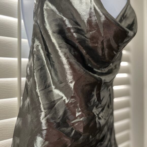 Zara Metallic Silver and Black Cowl Neck Top - Picture 3 of 6